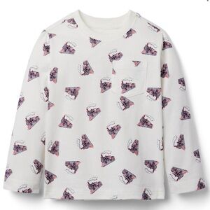 Janie and Jack White Long Sleeve Tee with Red and Blue Train Print